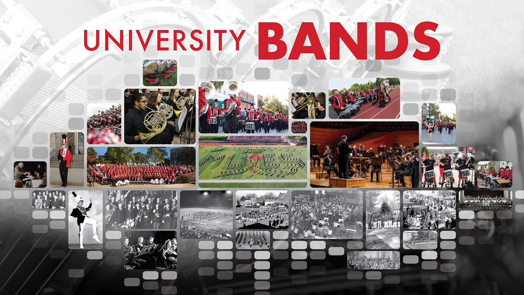 UCM Marching Mules spelling "UCM" on the field